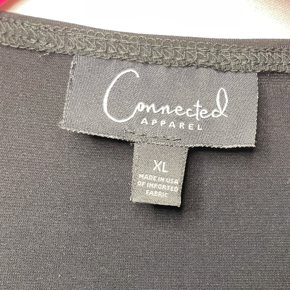 NWT Connected Apparel Ruth Cascading Black Open Front Cardigan Light Size XL - Picture 2 of 10